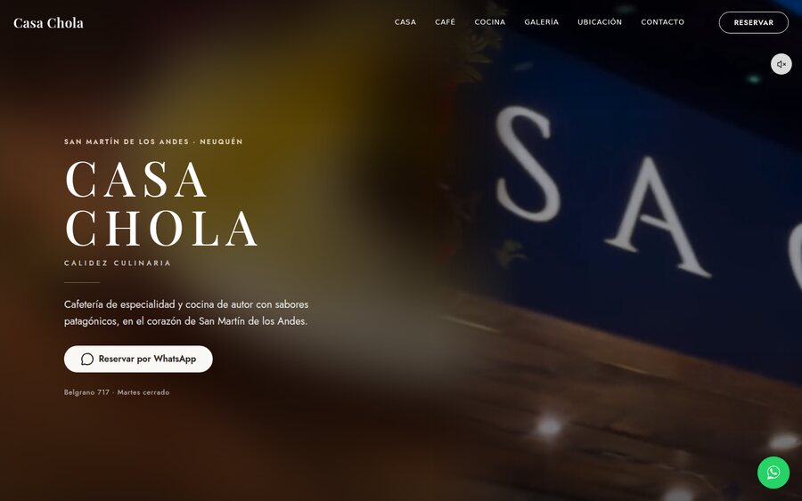 Website of Casa Chola