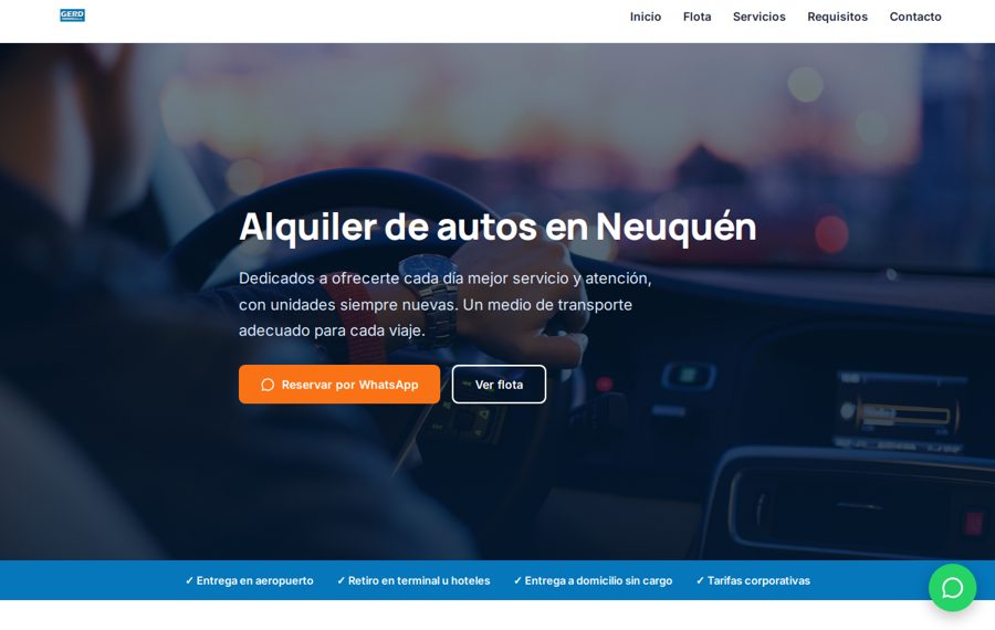 Sitio de GERD Rent A Car