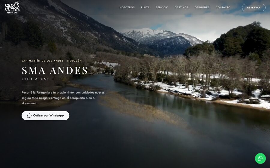 Website of SMA Andes Rent a Car