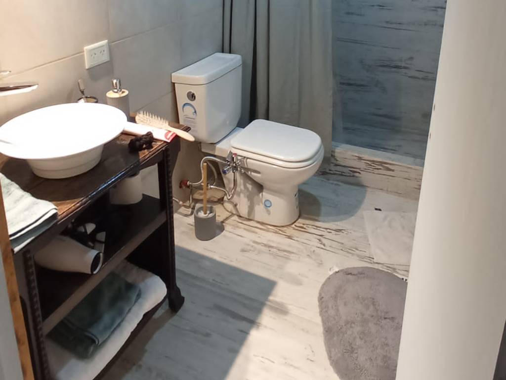 Bathroom with vessel sink