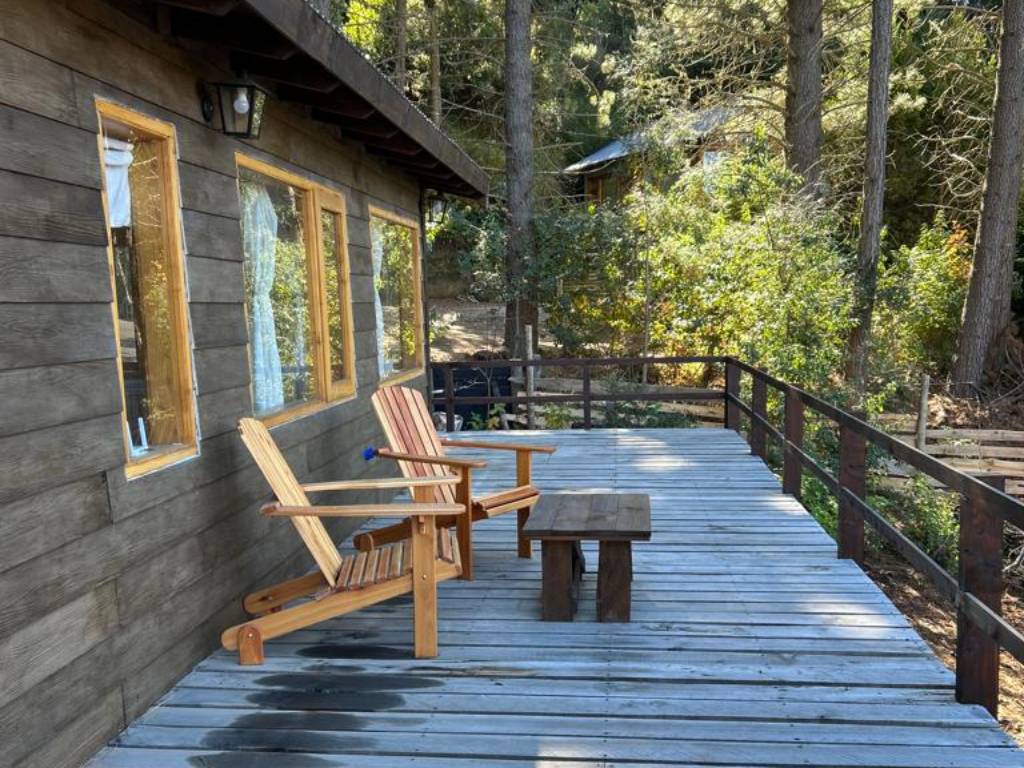 Wooden deck with armchairs