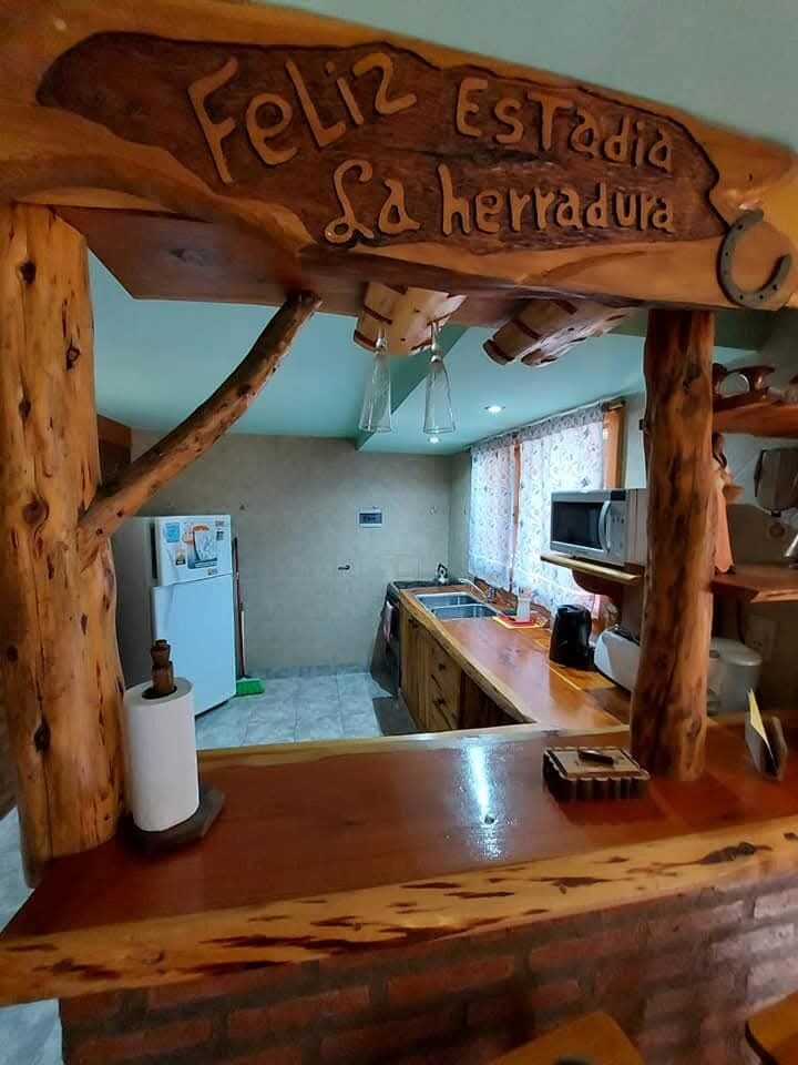 The kitchen with counter in the Aixa cabin