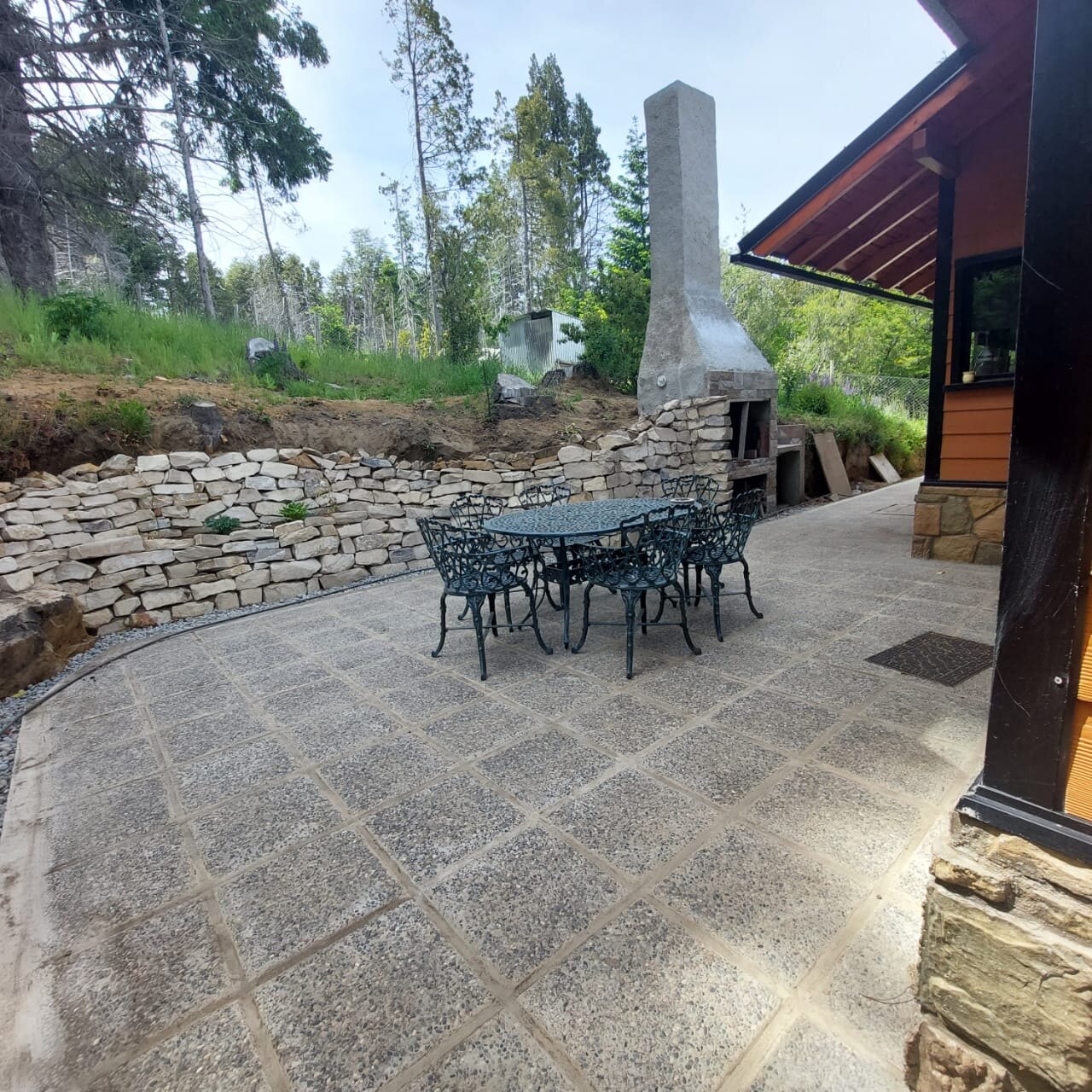 Barbecue and outdoor table