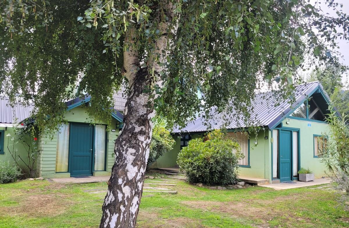Las casas entre los abedules del jardín