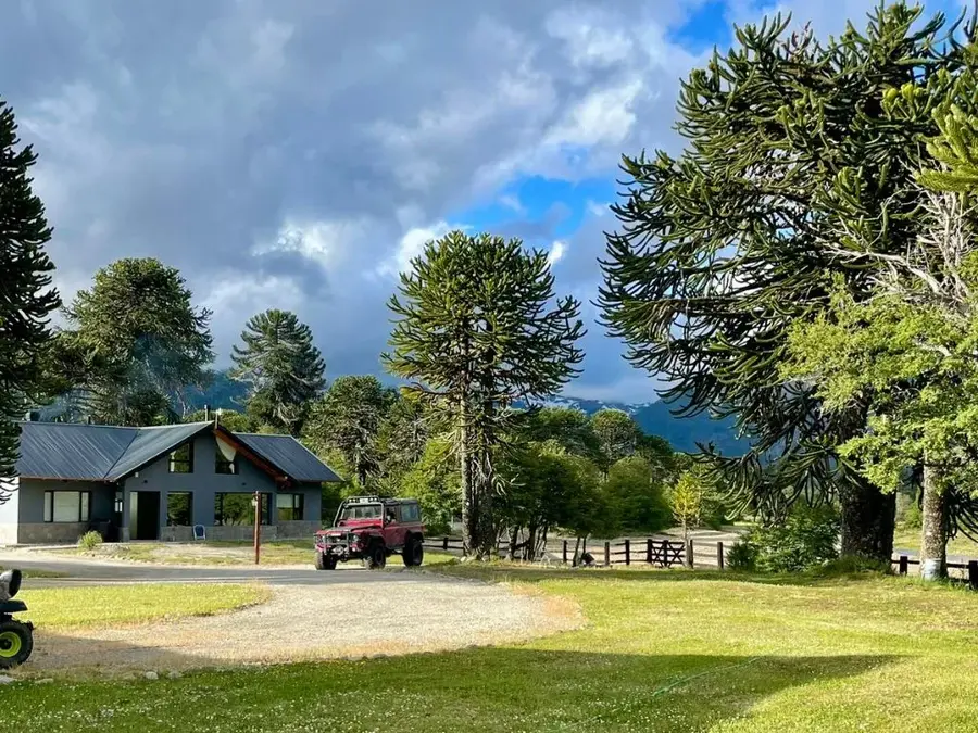 Las cabañas y el camino interno
