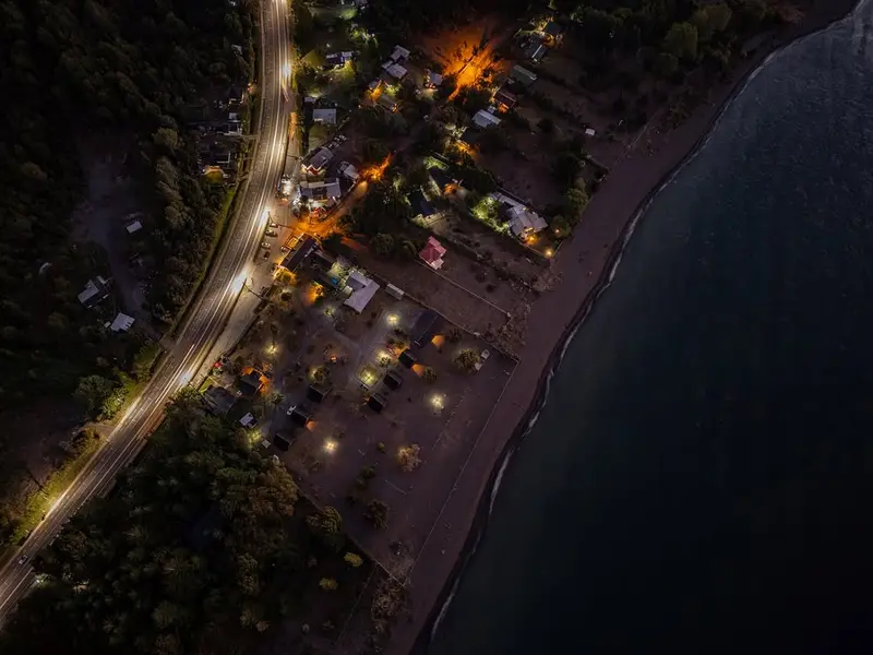 La costa del lago Llanquihue desde arriba
